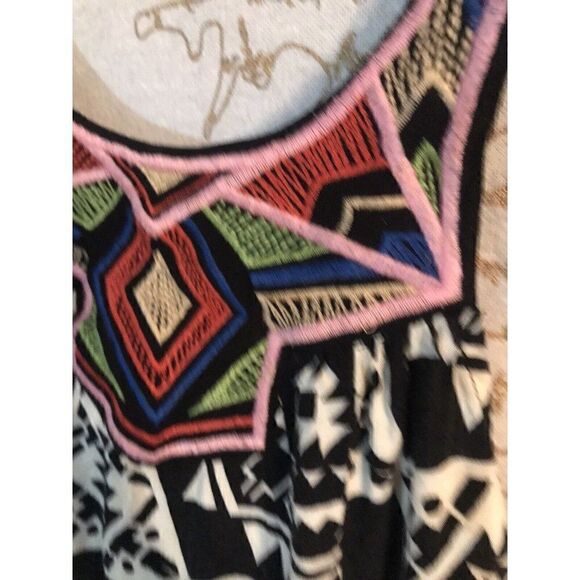 Flying Tomato SZ XS Boho Embroidered Maxi Dress Black Tribal.  x - Picture 7 of 11